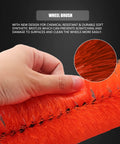 Close-up of synthetic bristles on Ergonomic Wheel And Tire Detailing Kit With Easy Reach Rim Brush for deep cleaning