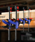 Go-To Mini Bar Clamp Set For Woodworking, Four-Piece One-Handed F Style Quick-Change Clamps, clamping wood pieces