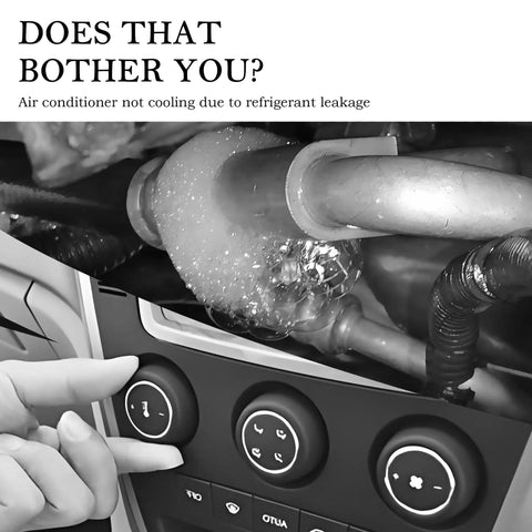 Car AC system with bubble leak, highlighting issue for Pro Grade All In One 17 Piece Car AC Valve Core Kit For R12 To R134a Conversion.