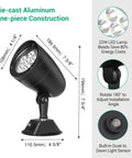 22W Dusk To Dawn Outdoor Spotlight With Photocell Sensor, 2832 Lumens 3000K Warm White, die-cast aluminum construction