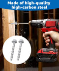 Heavy Duty Joist Hanger Screws Size Nine By One Point Five Inch Structural Fasteners being installed with a drill.