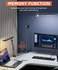LED Desk Lamp With 10 Color Modes 2700K To 7000K Stepless Dimming Architect Clamp For Monitor Studio Reading Home Office Iron Grey 15W