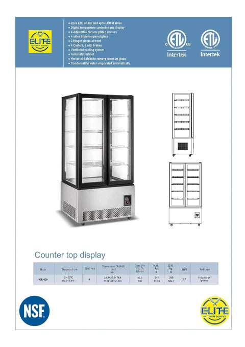 Top Shelf Commercial Four Door Glass Display Cooler Packing Hella Storage With Six Hundred Liters Smart Digital Temp Tracker Two Hinged Doors Bright Led Lighting And Dead Solid Chrome Shelves Ready To Stock Your Store Quick