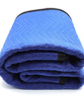 72x80 Extra Thick Furniture Moving Blanket Pack Of 12 Heavy Duty Protective Pads For Shipping And Moving, folded blue pad