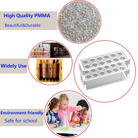 Clear Acrylic Test Tube Rack With 12 Sockets Two Layer Stand For 10ml Tubes Pro Grade Lab Organizer details and usage