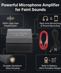 All In One Studio Mic Preamplifier And Power Amplifier For Home Recording Karaoke Podcast And Voice Over With High Sensitivity Boost Automatic Level Control Pro Sound Aluminum Alloy Shell Compact And Quiet