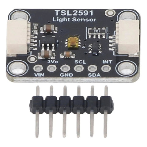 Ultra Accurate Digital Light Sensor Module TSL2591 With I2C Qwiic Interface 3 To 5V, High Sensitivity Lux Detector Capable Of Reading Up To 88000 Lux, Plug And Play Dope Optical Sensor For Prototype Builds. TSL2591 light sensor board with header pins