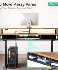 Electric Standing Desk With Drawers And Keyboard Tray, 55 Inch Height Adjustable Gaming Desk With Power Outlets And LED Lighting
