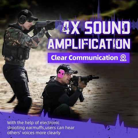 Electronic Shooting Earmuffs With Ambient Sound Amplifier And 23 Decibel NRR Hearing Protection For Shooters On The Range