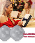 Square Silver Grey Hair Drain Catcher With Strong Suction Cup, Easy Peasy Shower Sink Filter That Kicks Clogs To The Curb displayed with gift idea.