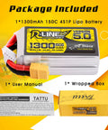 R-Line Version 5.0 4S LiPo Battery 14.8V 150C 1300mAh Pack With XT60 Plug, user manual, wrapped box included