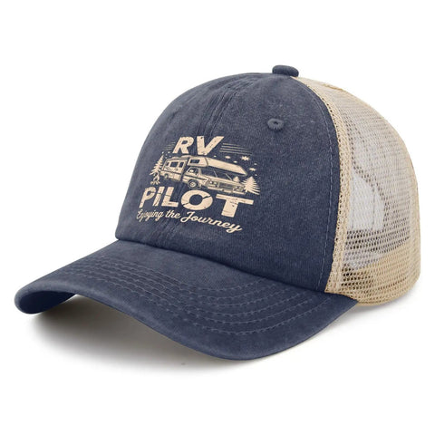 Road Trip Ready RV Pilot Hat For Camper Fans And Travel Junkies, A Baseball Cap With Funny Journeys Theme And Travel Vibes To Elevate Your Photos