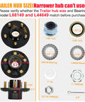 Trailer hub kit, 5-bolt, 4.5 in, for tapered spindle 1-1/16 to 1-3/8 in; includes L68149 and L44649 bearings