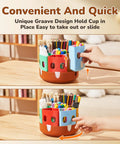 User interacting with Rotating Art Supply Storage Organizer With 360 Degree Spin Base Kid Friendly Craft Caddy For Classrooms And Desks