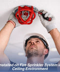 Heavy Duty Fire Sprinkler Head Guard Cage Built Tough To Take A Beating Solid Metal Protector Cover installed in ceiling system.