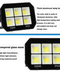 Built Damn Tough Heavy Duty LED Flood Light With Rock Solid Aluminum Body and Ultra Bright 6000K Cool White Glow Pumps Out Massive 600W Power and a Sweeping 140 Degree Spread. Thick aluminum lamp body and tempered glass.