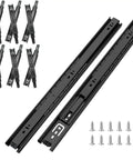 Sixteen Inch Full Extension Drawer Slides Set With Ball Bearing, Built Tough, 6 Pairs, 12 Pieces, Three Fold Full Extension, Side Mount