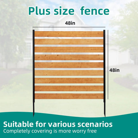 Wood Privacy Fence Screen 48 By 48 Inch Panels For Outdoor Yard Privacy Hide Trash Cans AC Unit Pool Gear Garden And Patio