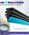 Grade 5A natural rubber wiper blade showcasing Teflon nano-coating for Toyota Tundra 2022 2023 2024 2025 smooth performance.