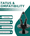 Close-up of GM fender liner clips push type fasteners, 20mm, black thermoplastic, designed for Buick Enclave and Cadillac Escalade. Upgrade Your Daily Driver With These Tough As Nails Gm Fender Liner Clips Push Type Fasteners For Buick Enclave And Cadillac Escalade Trim Panel Hardware.
