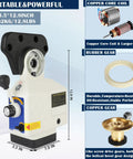X Axis Power Feed For Milling Machine With 5/8 Inch Shaft And 90 Watt Motor Super Smooth Zero To Two Hundred Rpm Range side view showing dimensions and features.