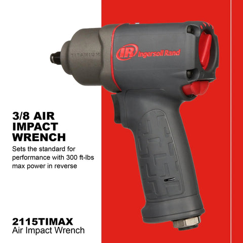 Beast Three Eighth Inch Air Impact Wrench With Three Hundred Foot Pound Torque, Pistol Grip, Titanium Hammer Case