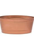 Oval Copper Plated Galvanized Tub For Rustic Farmhouse Decor And Garden Planter Outdoor Utility Bin With Vintage Dairy Store Vibe