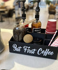 Solid Wood Coffee Station Organizer for Countertop and Bar Setup No Fuss Holder for Coffee Pods Storage Basket Keeps Pods and Essentials