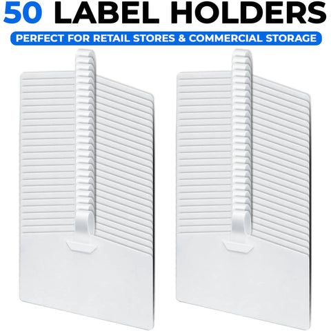 Clear Wire Shelf Label Holders 3.4 Inch Kit With Snap On Clips For Retail Shelves Pantry Organization 50 Pack Labeling System