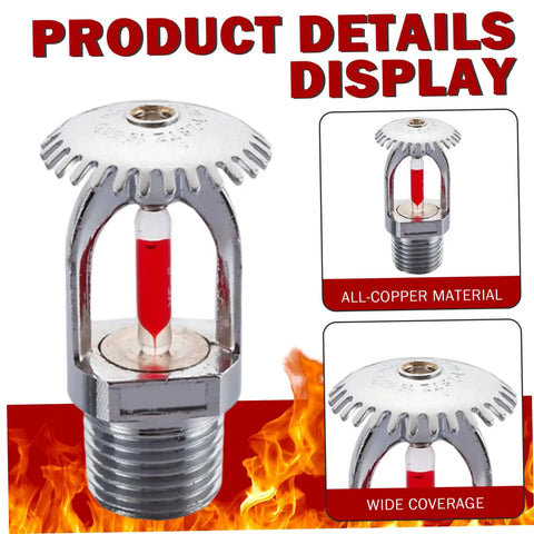 No Sweat Heavy Duty Fire Sprinkler Head 10 Pack Quick Response Activation At 155 Fahrenheit Water Spray Up One Half Inch Thread solid copper head design for quick fire response