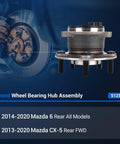 Rear Wheel Bearing And Hub Assembly For Mazda 6 2014 To 2020 And CX-5 2013 To 2020 With 5-Lug And ABS close-up view