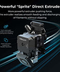 Detailed view of Sprite Direct Extruder, part of Ender 3 V3 SE 3D Printer with auto leveling and dual Z axis for precision.