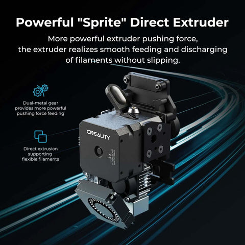 Detailed view of Sprite Direct Extruder, part of Ender 3 V3 SE 3D Printer with auto leveling and dual Z axis for precision.