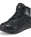 Front view of Steel Toe Work Boots For Men Built Tough Waterproof Slip-Resistant Wide-Toe Safety Shoes With EH Protection Zero Drop