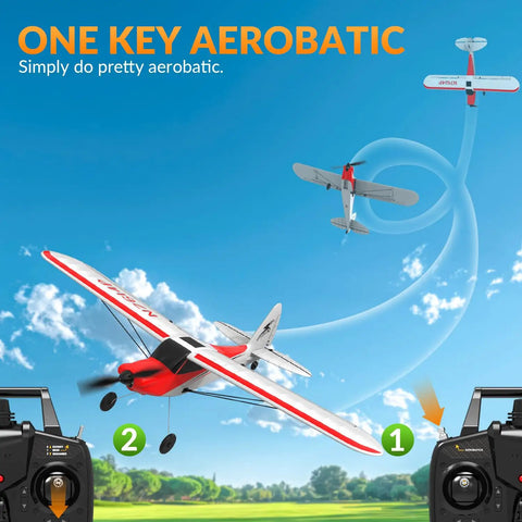 Sport Cub 4CH RC Plane For Beginners With Six Axis Gyro Stabilizer And Prop Saver performing aerobatics in the sky