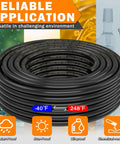 PA12 Nylon DOT Air Line One Half Inch OD Pneumatic Tubing, 100 Feet Long, SAE J844 Compliant, black coil, temperature resistant