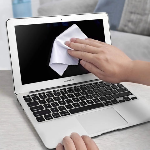White 5x6 inch microfiber eyeglasses cleaning cloth wiping laptop screen
