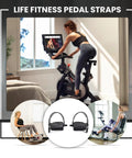 Right Foot Pedal Set For Indoor Bicycles Gray With Toe Clips Cage And Adjustable Strap, Durable Bike Pedals For NordicTrack S15i S22i