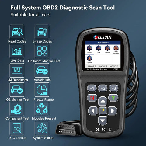Full System OBD2 Diagnostic Scanner For Chevy And GMC BiDirectional Scan Tool With 30 Plus Special Functions interface display