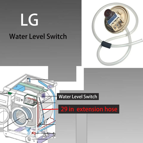 Washer Water Level Pressure Switch Replacement For LG 29-inch hose diagram 6501EA1001R 6501EA1001C 6501EN1001R AP5204365