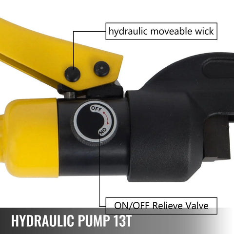 13 Ton Hydraulic Rebar Cutter, Boss Level Manual Steel Bolt Cutting Tool, 4-22mm Capacity, handheld hydraulic pump with ON/OFF valve