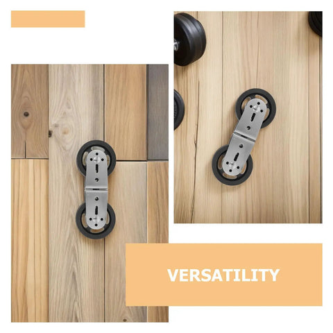 Pro Grade Double Pulley Roller For Home Gym And Cable Machine Silent Swivel Wheel Bearing Pulley Great For Weight Training And Clothesline Attachments Durable Eight Shaped Load Sharing For Smooth Quiet Operation, metal double pulley on wood panel