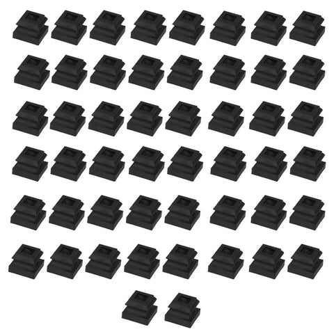 Durable Aluminum Iron Baluster Shoes With Flat Angle For Half Inch Square Balusters Rust Resistant Easy Install Pro Grade Wrought Iron Stair Railings 50 Pack For Outdoor Use, black finish, top view