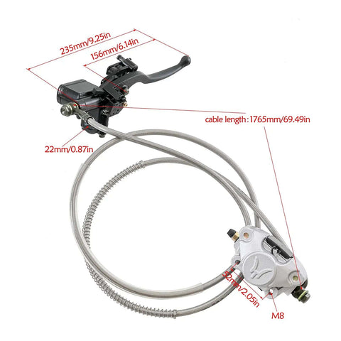 Hand brake caliper component from Rear Axle Kit 810mm 32 Inch For DIY ATV Quad Go Kart GY6 125cc 150cc 200cc shown in detail