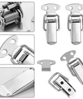 Heavy Duty Stainless Steel Vintage Duck Mouth Lock Buckle Kit For Chest Box Case Suitcase Cabinet Mini Toggle Hasp Latch Clamp Set