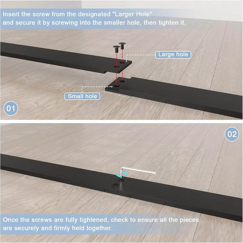 Instructions for assembling 8 Foot Sliding Barn Door Hardware Kit For Single Doors 42 To 48 Inches Wide Upgraded Screw Fixation Track