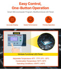 Industrial chiller display panel showing temperature settings and LED controls for Air Cooled Water Chiller 5 Ton Portable Industrial Cooling.