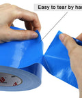 Blue Duct Tape 3 Inch By 60 Yards Waterproof 9 Mil Heavy Duty Tape For Indoor Outdoor Use No Residue Pro Grade All Weather Easy Tear Utility Tape For Home Projects And Repairs, torn by hand