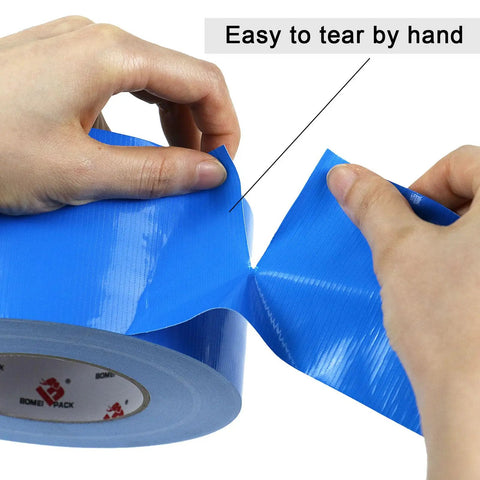 Blue Duct Tape 3 Inch By 60 Yards Waterproof 9 Mil Heavy Duty Tape For Indoor Outdoor Use No Residue Pro Grade All Weather Easy Tear Utility Tape For Home Projects And Repairs, torn by hand