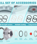 Aluminum Trailer Hub Cap Kit 343 4195, 4 Pack with Rubber Plugs, Gaskets, Oil Window, Bolts, Full Set of Accessories